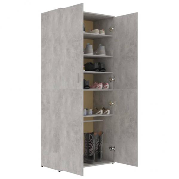 Schuhschrank Betongrau 80x39x178 cm Holzwerkstoff