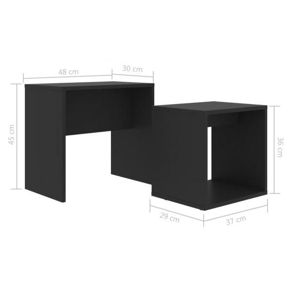 Couchtisch-Set Schwarz 48x30x45 cm Holzwerkstoff