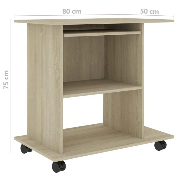 Schreibtisch Sonoma-Eiche 80x50x75 cm Holzwerkstoff