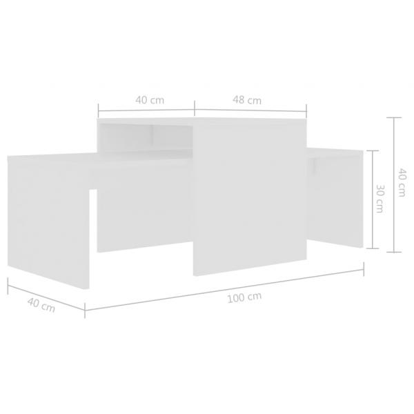 Couchtisch-Set Weiß 100x48x40 cm Holzwerkstoff