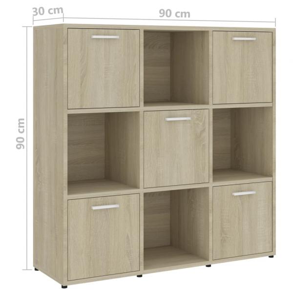 Bücherregal Sonoma-Eiche 90x30x90 cm Holzwerkstoff