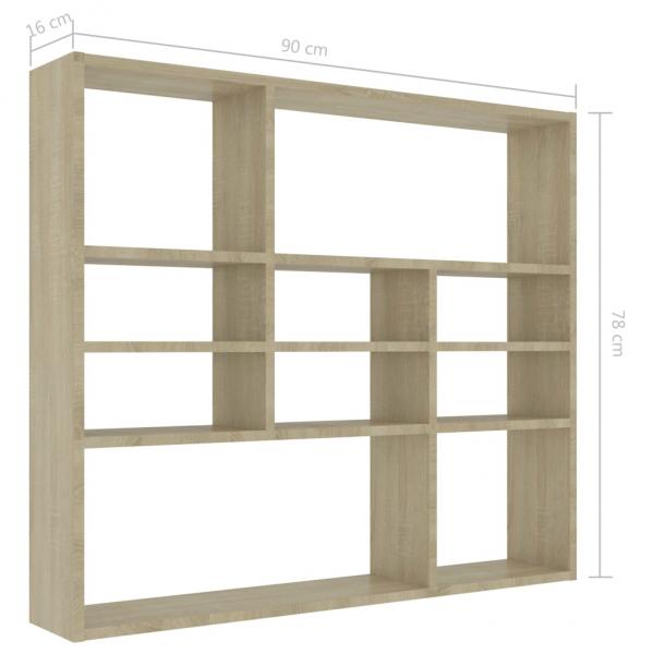 Wandregal Sonoma-Eiche 90x16x78 cm Holzwerkstoff