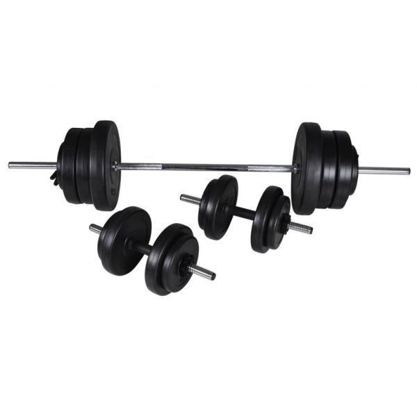 ARDEBO.de - Langhantel + 2 Kurzhantel Set 60,5kg