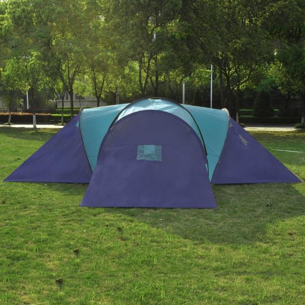 Campingzelt Stoff 9 Personen Dunkelblau und Blau