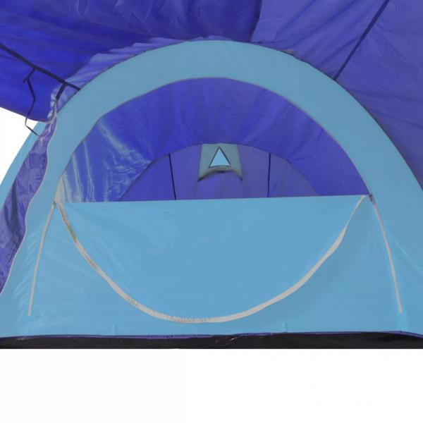 Campingzelt 4 Personen Marineblau / Hellblau