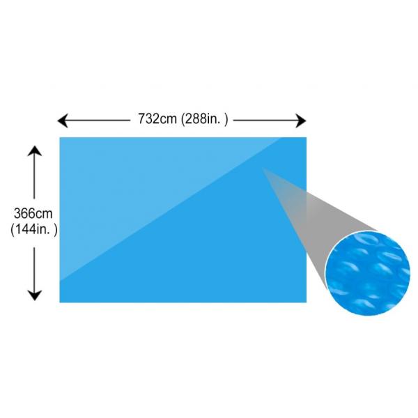 Rechteckige Pool-Abdeckung PE Blau 732 x 366 cm