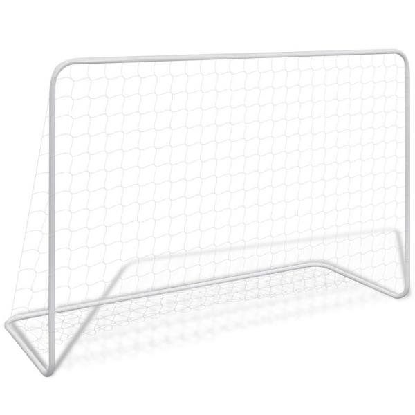 ARDEBO.de - Fußballtor mit Netz 182×61×122 cm Stahl Weiß