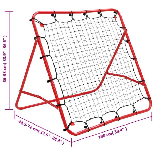 Verstellbarer Fußball Kickback Rebounder 100x100 cm 