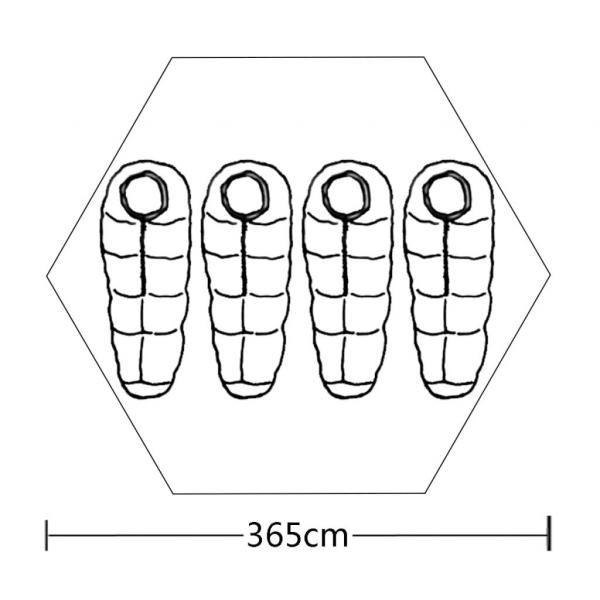 4-Personen-Zelt Grün