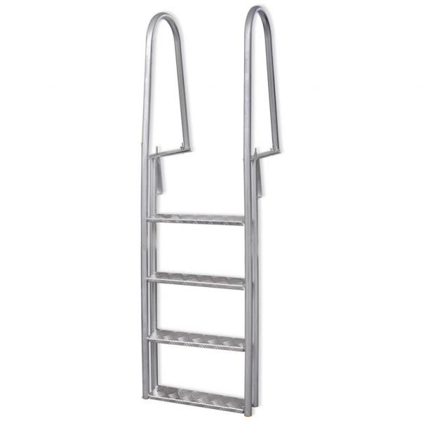 ARDEBO.de - Steg-/Poolleiter 4-stufig Aluminium 167 cm