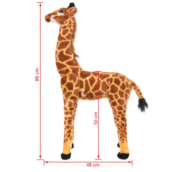 Plüschtier Giraffe Stehend Plüsch Braun und Gelb XXL