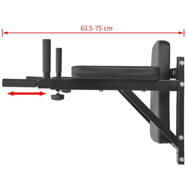 Fitness-Dipstation zur Wandmontage Schwarz    