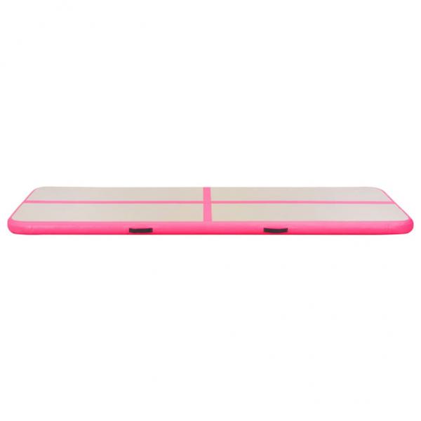 Aufblasbare Gymnastikmatte mit Pumpe 300×100×10 cm PVC Rosa