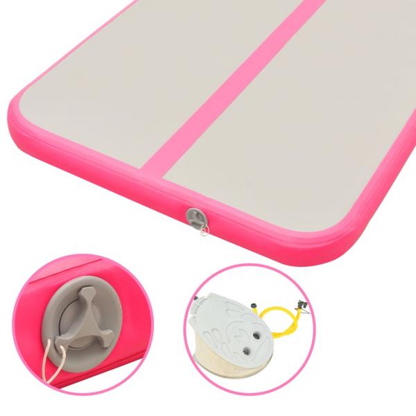 Aufblasbare Gymnastikmatte mit Pumpe 600x100x10 cm PVC Rosa