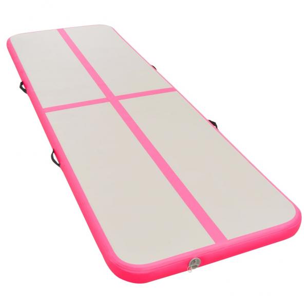 Aufblasbare Gymnastikmatte mit Pumpe 700×100×10 cm PVC Rosa