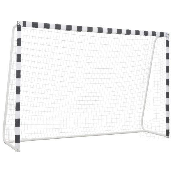 ARDEBO.de - Fußballtor 300 x 200 x 90 cm Metall Schwarz und Weiß