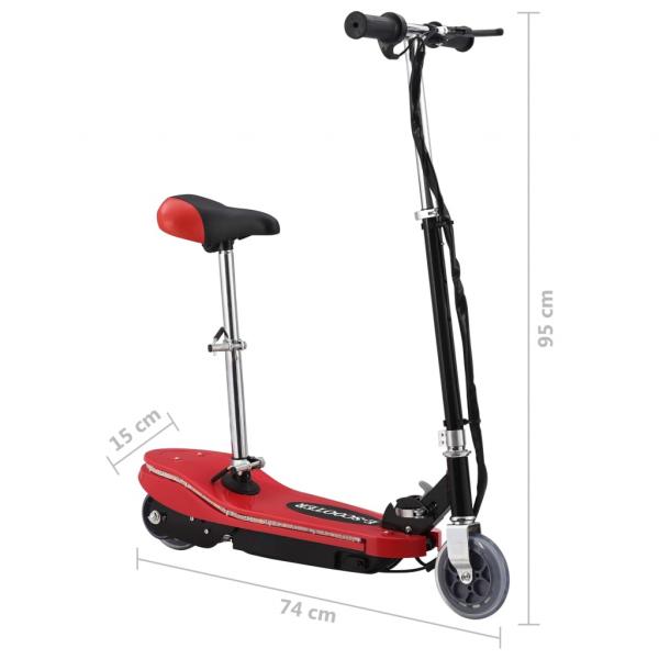   E-Scooter für Kinder mit Sitz und LED 120 W Rot