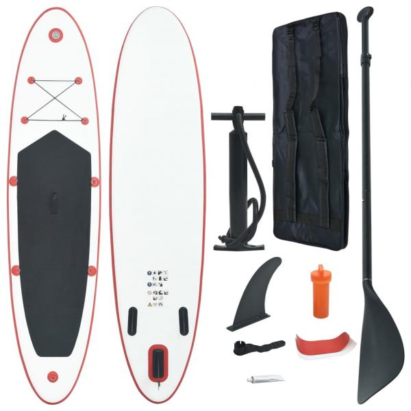 ARDEBO.de - Stand Up Paddle Surfboard SUP Aufblasbar Rot und Weiß