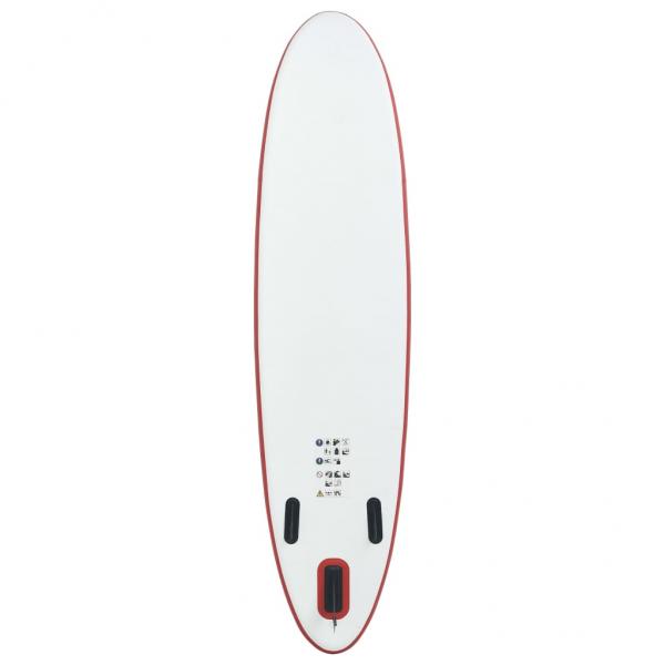 Stand Up Paddle Surfboard SUP Aufblasbar Rot und Weiß