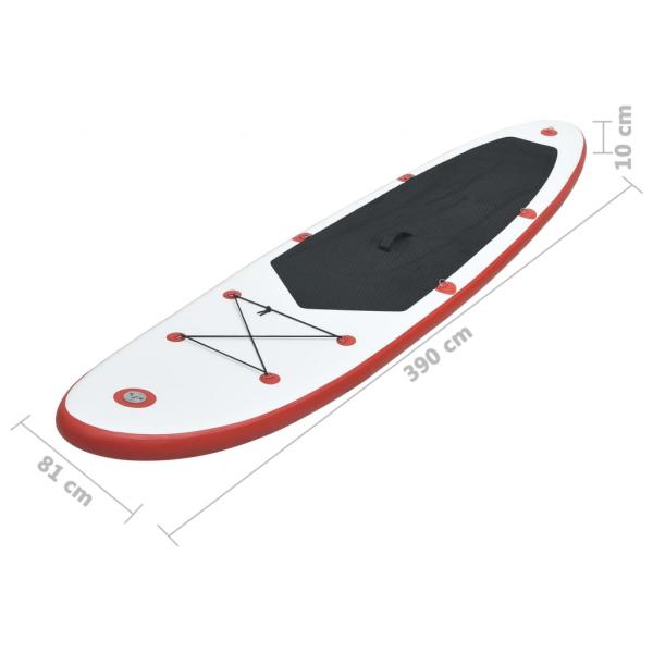 Stand Up Paddle Surfboard SUP Aufblasbar Rot und Weiß