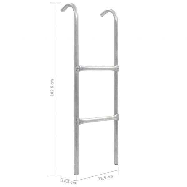 2-stufige Trampolinleiter Stahl Silbern 102,6 cm