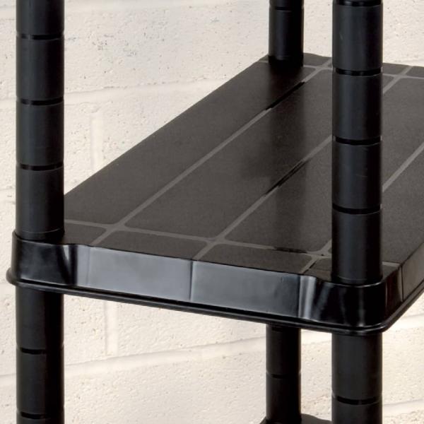 Lagerregal 4-Tier Schwarz 61x30,5x130 cm Kunststoff 