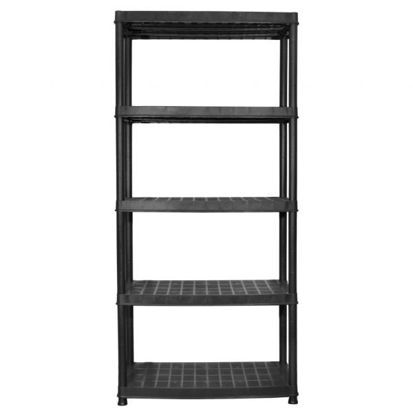 Lagerregal 5-Tier Schwarz 85x40x185 cm Kunststoff 