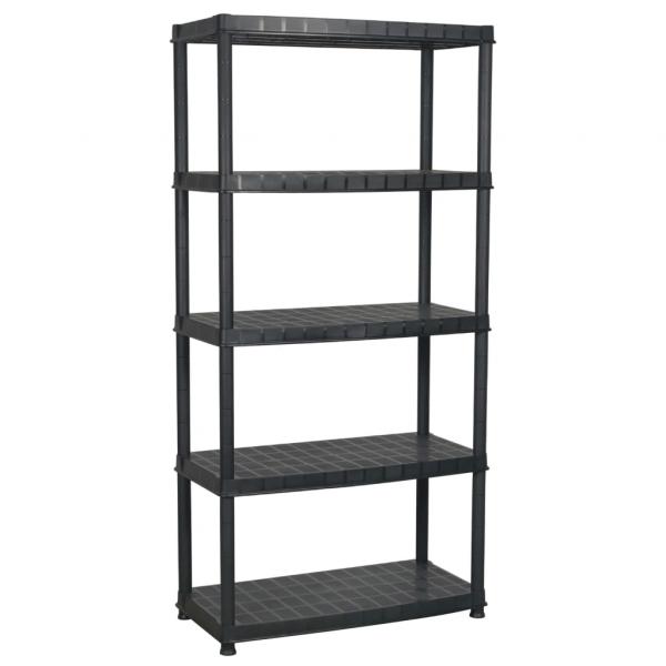 Lagerregal 5-Tier Schwarz 91,5x45,7x185 cm Kunststoff 