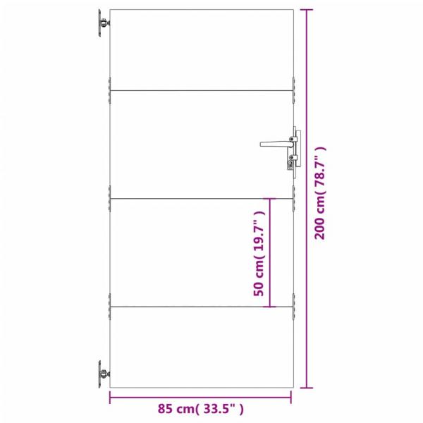 Gartentor 85x200 cm Cortenstahl