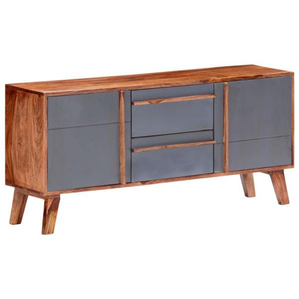 Sideboard Grau 120x30x55 cm Massivholz Palisander