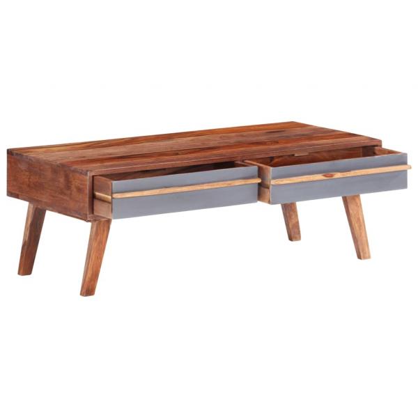 Couchtisch Grau 110x50x40 cm Massivholz Palisander