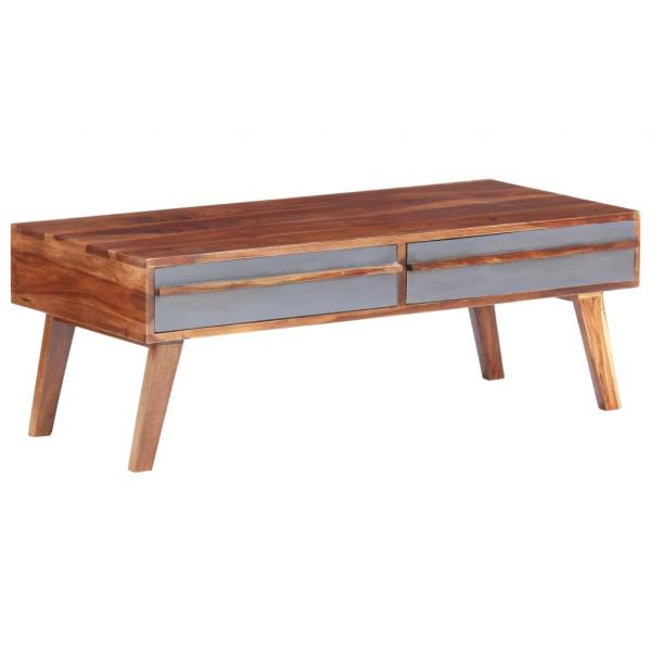 Couchtisch Grau 110x50x40 cm Massivholz Palisander