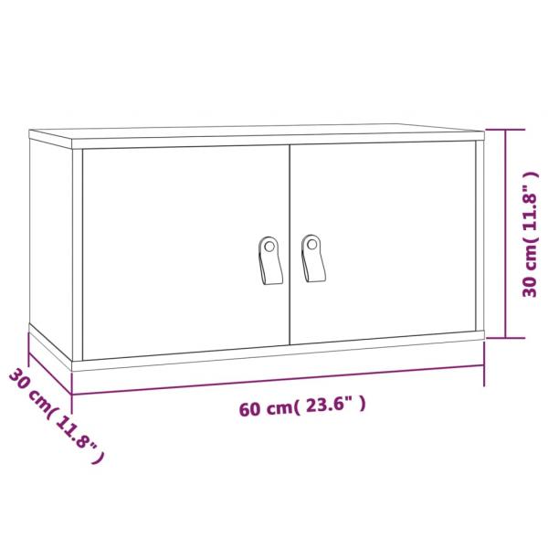 Wandschränke 2 Stk. Grau 60x30x30 cm Massivholz Kiefer