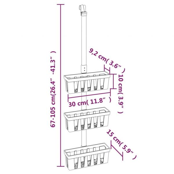 Dusch-Butler 30x15x(67-105) cm Aluminium