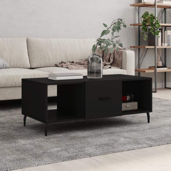 ARDEBO.de - Couchtisch Schwarz 102x50x40 cm Holzwerkstoff