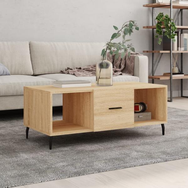 ARDEBO.de - Couchtisch Sonoma-Eiche 102x50x40 cm Holzwerkstoff