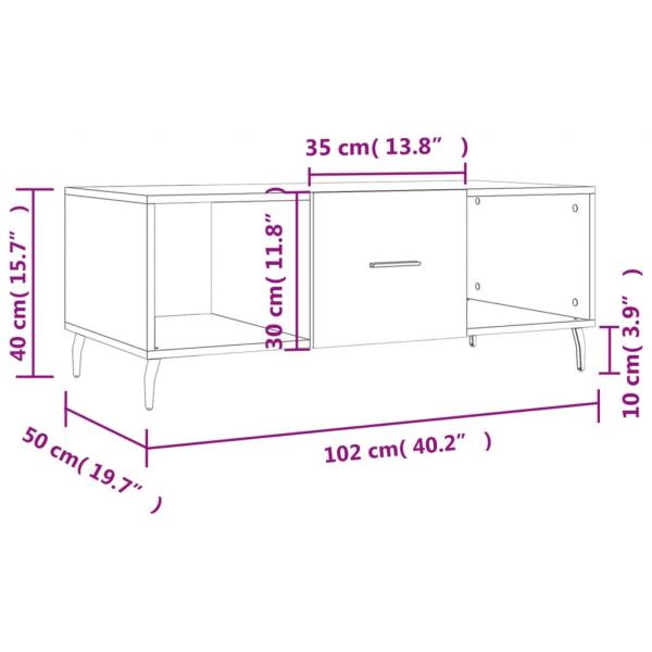 Couchtisch Räuchereiche 102x50x40 cm Holzwerkstoff