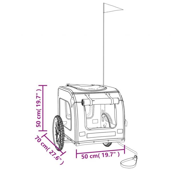 Fahrradanhänger Hunde Schwarz und Grau Oxford-Gewebe und Eisen
