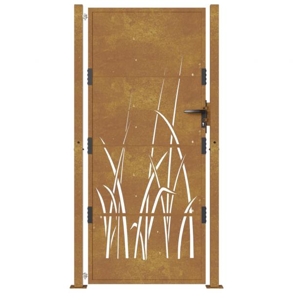 Gartentor 105x205 cm Cortenstahl Gras-Design