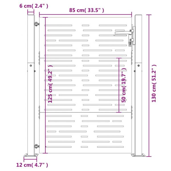 Gartentor 105x130 cm Cortenstahl Quadratisches Design