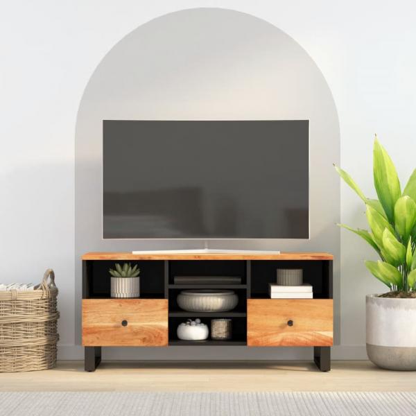 ARDEBO.de - TV-Schrank 100x33x46 cm Massivholz Akazie und Holzwerkstoff