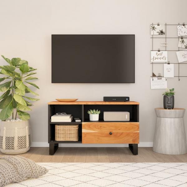 ARDEBO.de - TV-Schrank 80x33x46 cm Massivholz Akazie und Holzwerkstoff