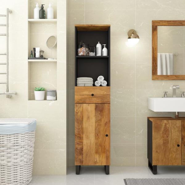 ARDEBO.de - Badschrank 38x33x160 cm Massivholz Mango