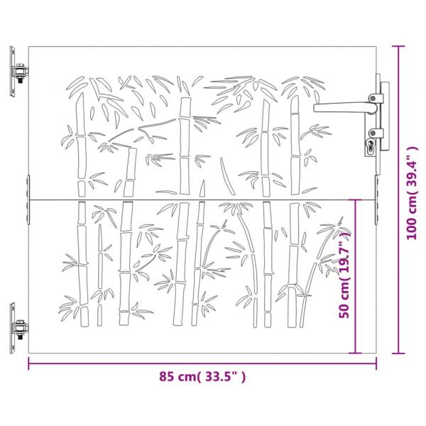 Gartentor 85x100 cm Cortenstahl Bambus-Design