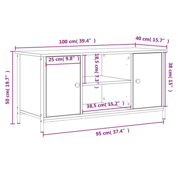 TV-Schrank Grau Sonoma 100x40x50 cm Holzwerkstoff