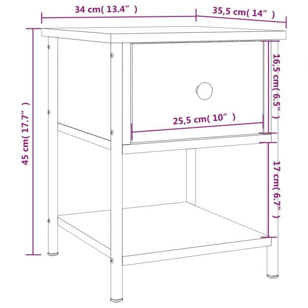 Nachttisch Grau Sonoma 34x35,5x45 cm Holzwerkstoff