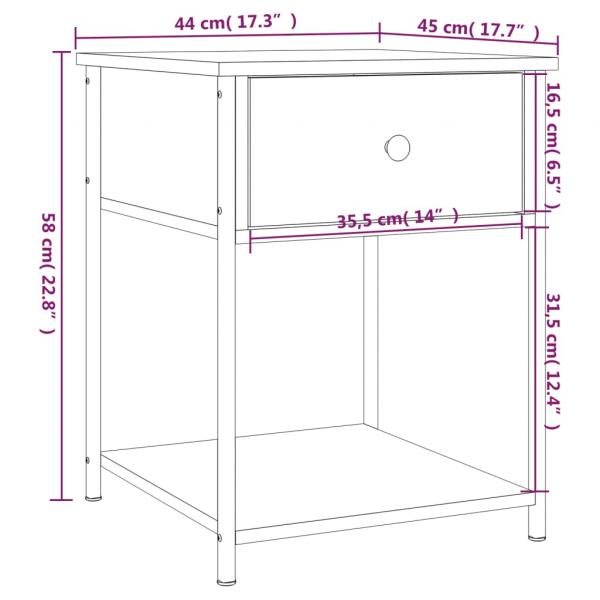 Nachttisch Grau Sonoma 44x45x58 cm Holzwerkstoff