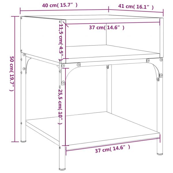 Nachttisch Grau Sonoma 40x41x50 cm Holzwerkstoff