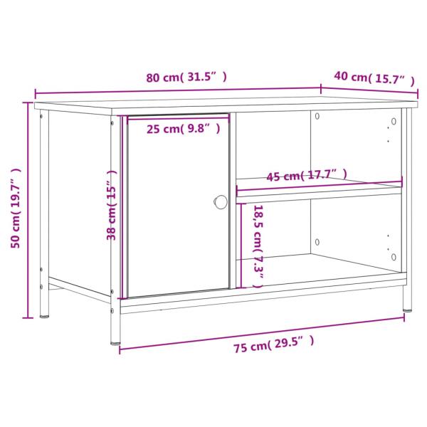 TV-Schrank Räuchereiche 80x40x50 cm Holzwerkstoff