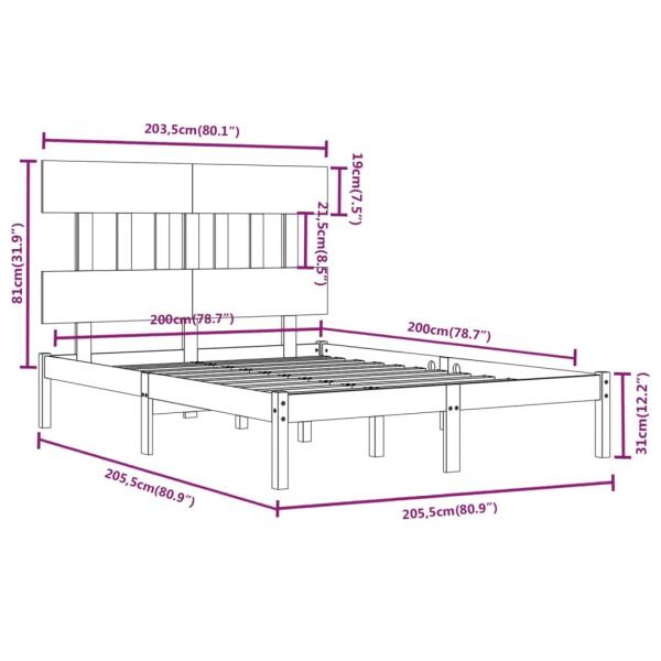 Massivholzbett Weiß 200x200 cm